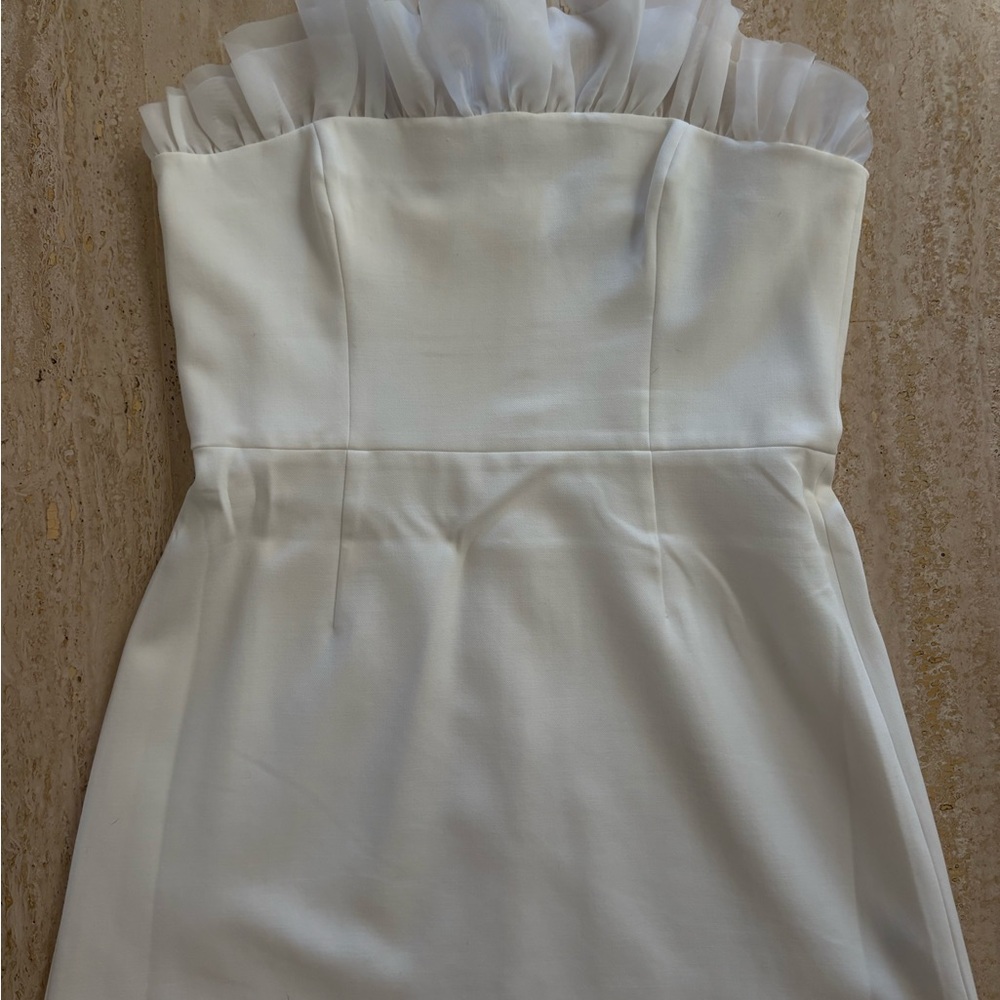 French Connection Elegant White Strapless Dress